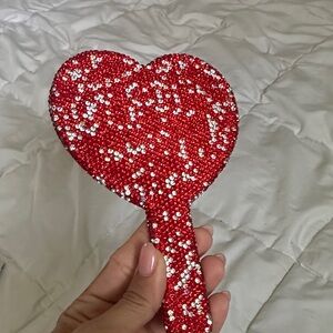 Sparkling Red Heart Hand Mirror